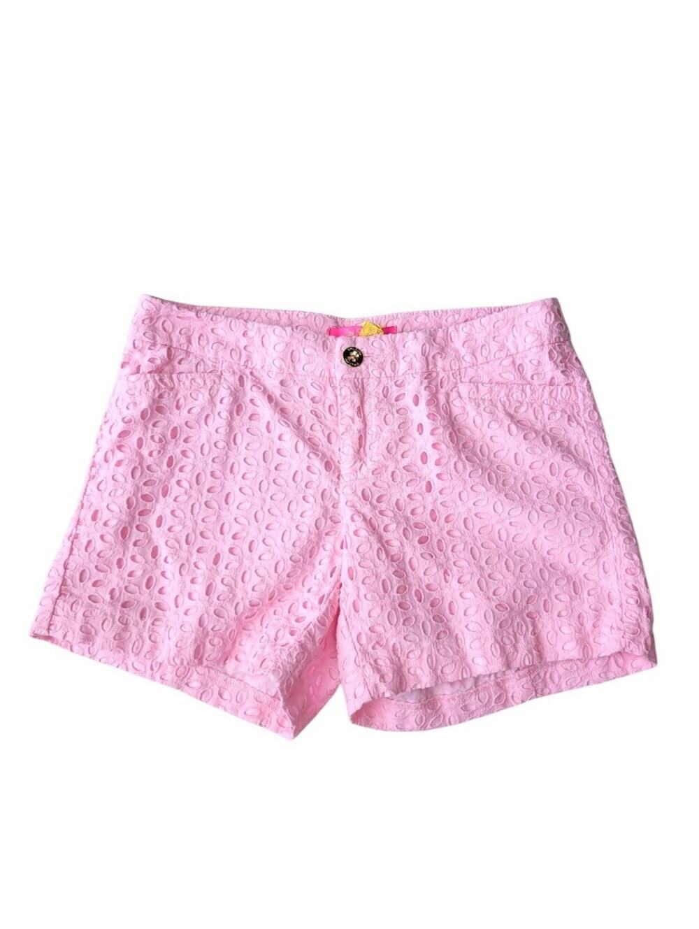 Lilly Pulitzer Kelly Pink Eyelet Shorts Sz 0